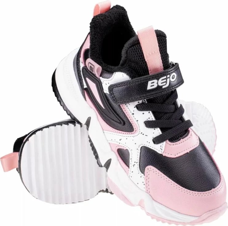 Këpucë për fëmijë Bejo Baglis Jr, me ngjyra të bardha, të zeza dhe rozë