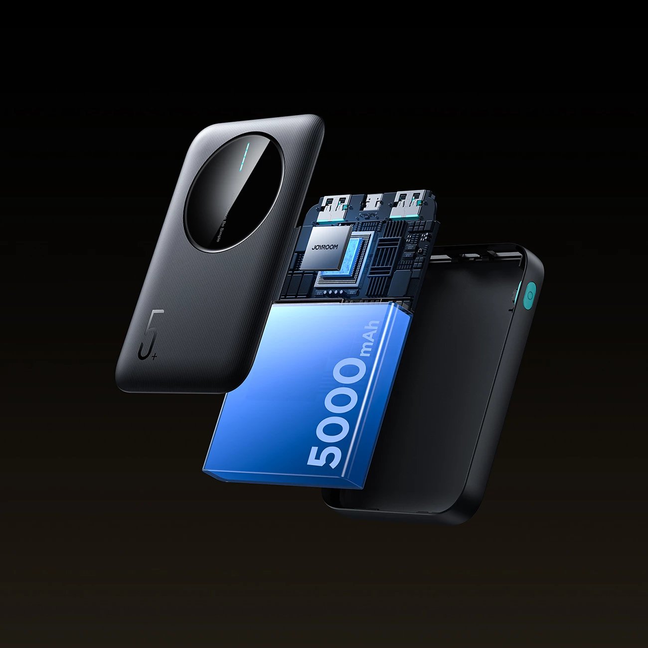 Powerbank Joyroom JR-PBF13, 5000mAh, 2x USB-A, 1x USB-C, e zezë Powerbank Joyroom JR-PBF13, 5000mAh, 2x USB-A, 1x USB-C, e zezë