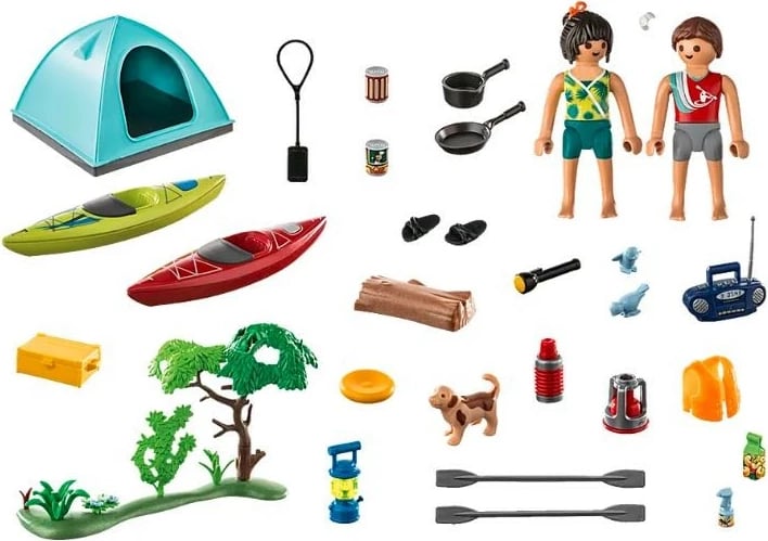 Set lodrash Playmobil Family Fun 71425, kamping me figura, 54 pjesë
