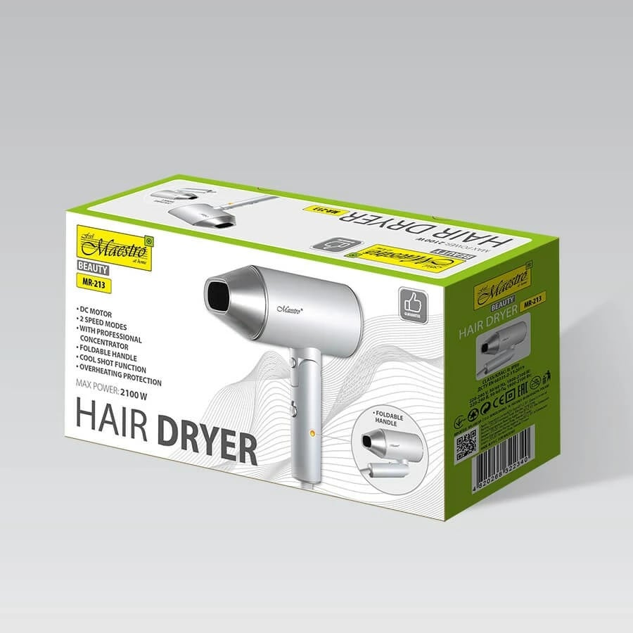 Tharëse flokësh Maestro MR-213, 2100W, Argjendtë