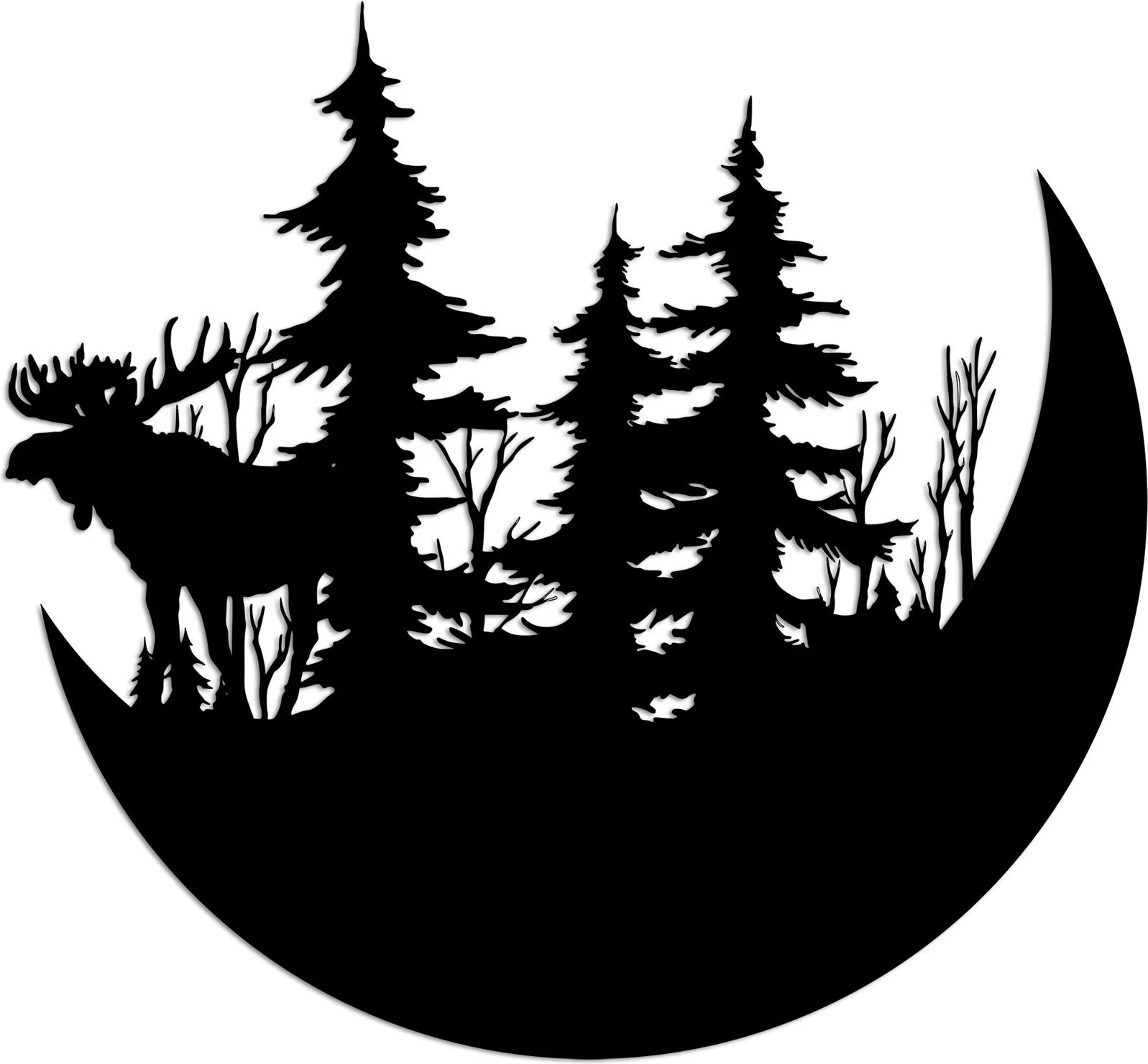 Aksesor dekorativ metalik për mur, Wallity, Wild Nature 2, i zi, 50x46cm