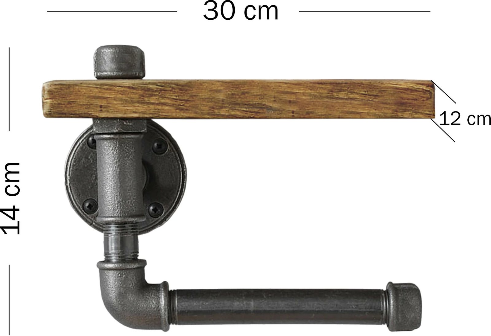 Raf industrial me tub, ngjyrë e zezë dhe arre, Boruraf021