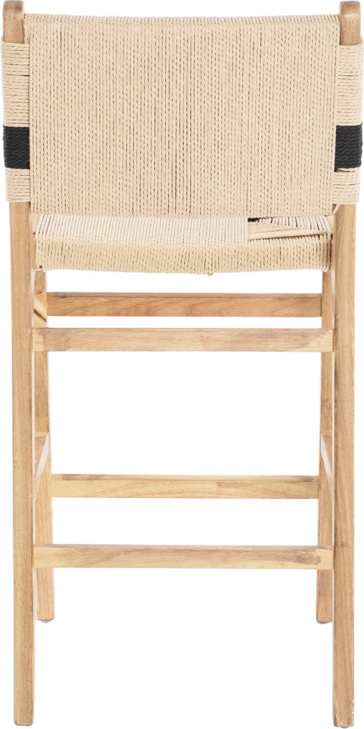 Karrige për bar mesatare FH9325.01 dru gome & litar - ngjyrë natyrale rustike 45x46x95H cm