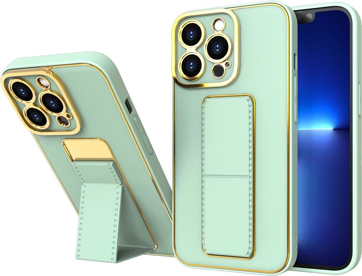 Mbështjellës Hurtel Kickstand Case për Samsung Galaxy A12 5G, silikon, e gjelbër