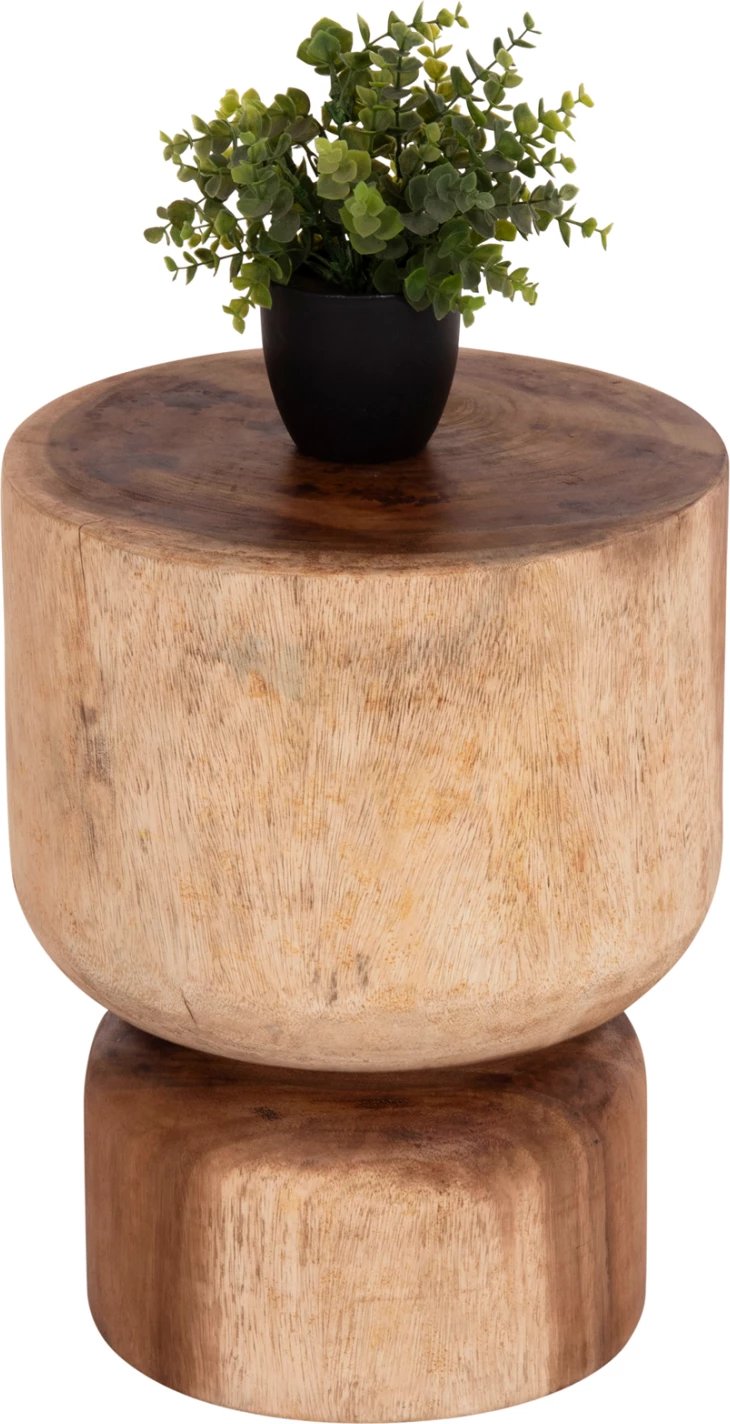 Stool i rrumbullakët FEBRYD, dru suar natyral, FH18233.11, 35x45cm