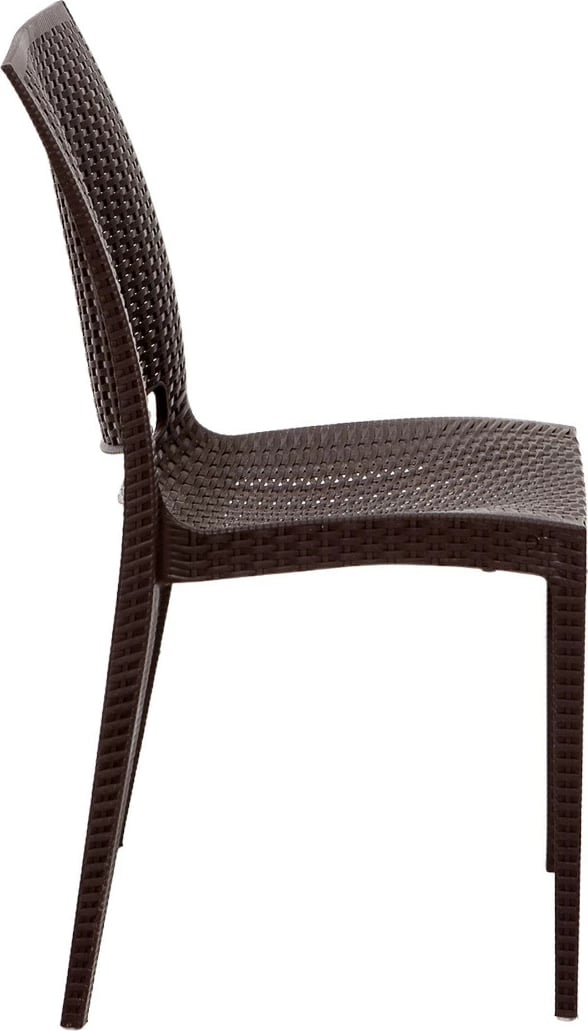 Tavolinë me karrige për terasë, 5 copë, ngjyrë kafe, Hanah Home, ratan, 80x80cm