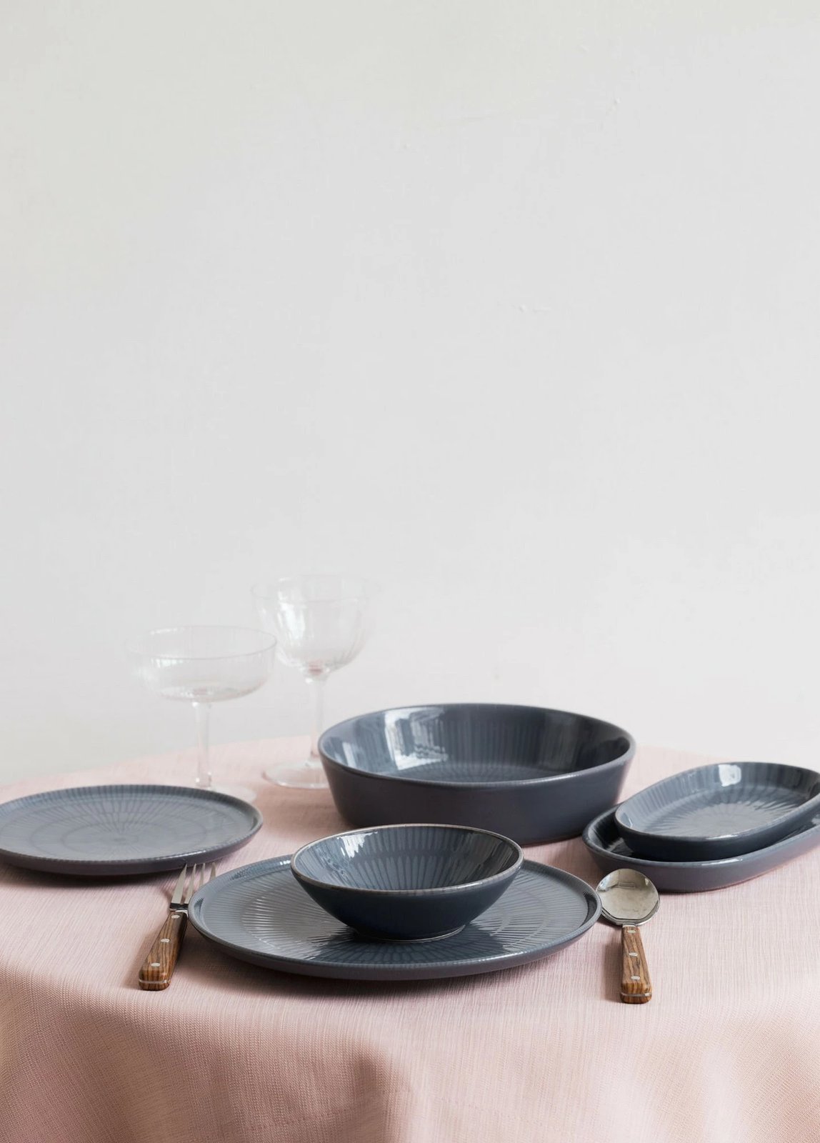 Set pjatash të thella (6 copë), Hermia, gri, NON0004