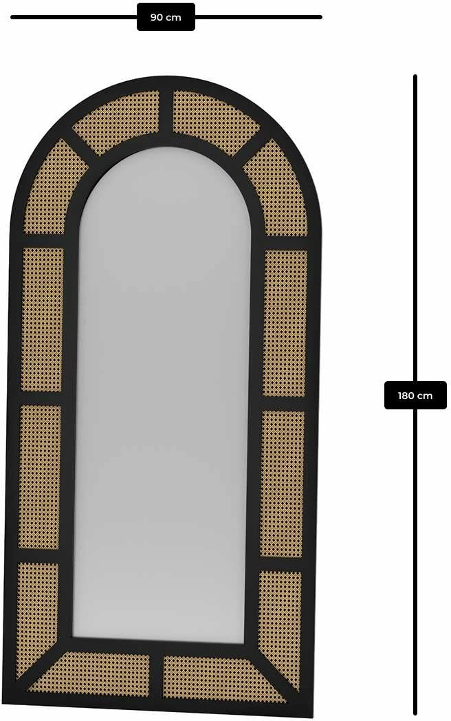 Pasqyrë Cheval, ngjyrë e zezë, Skye Decor Latice, 90x180cm