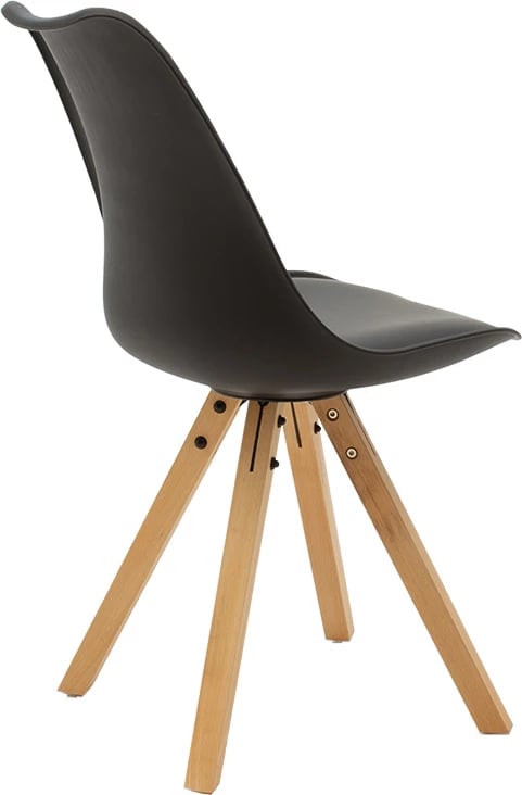 Tavolinë me karrige, ngjyrë e zezë-natyrale, Φ100x75cm, set prej 5 copash