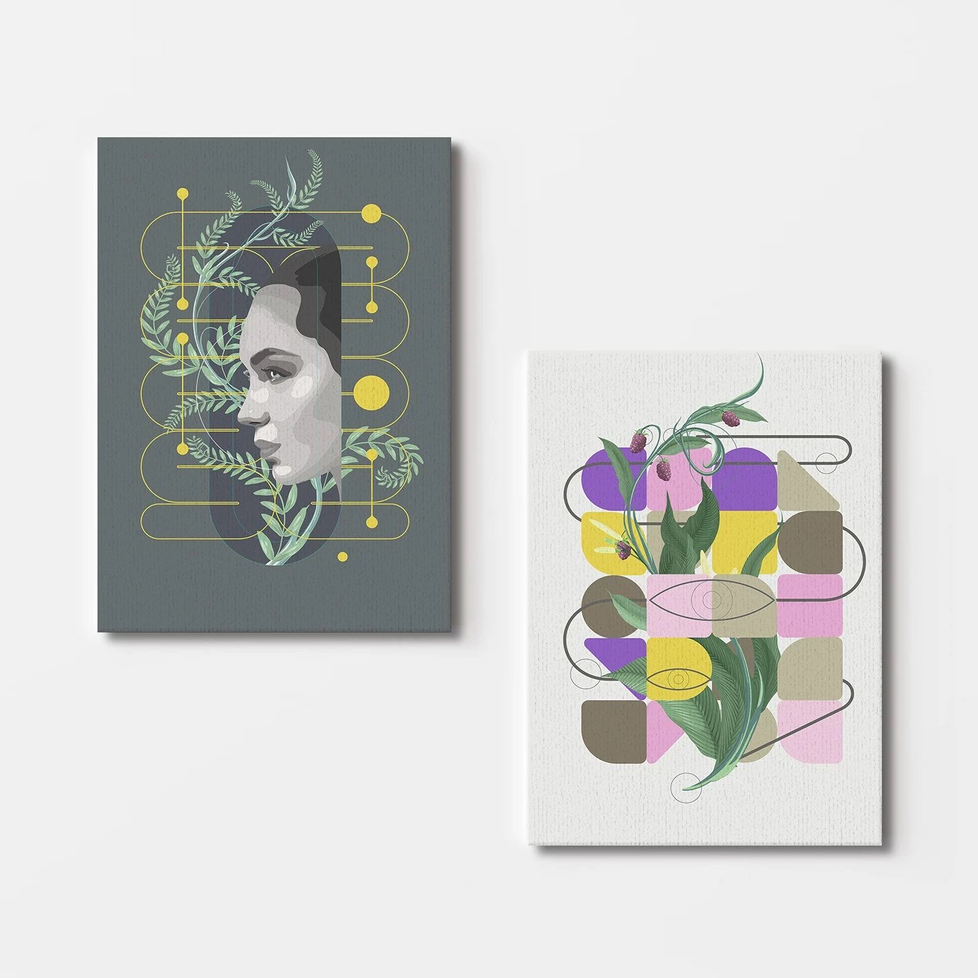 Pikturë dekorative në kanavacë (2 copë), Wallity, 2KNV4290, 50x70cm