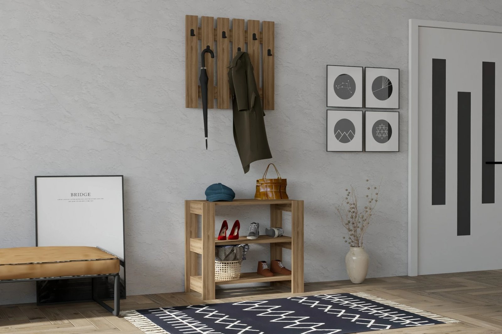 Stendë korridori Skye Decor, ngjyrë arre, Friends