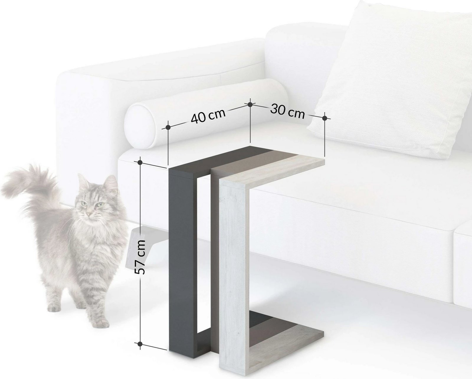 Tavolinë anësore Skye Decor, ngjyrë Dark Coffee, Hitit, Sapphire Oak