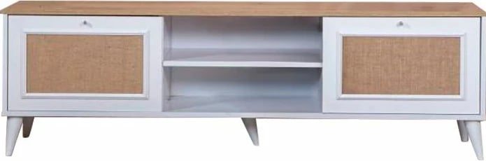 Komodë TV Skye Decor, montim, e bardhë, lis