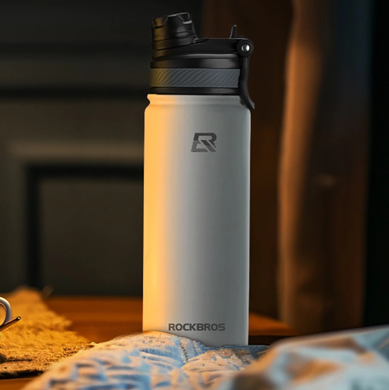 Shishe termike Rockbros 35210029006 për biçikletë, 650 ml, e bardhë