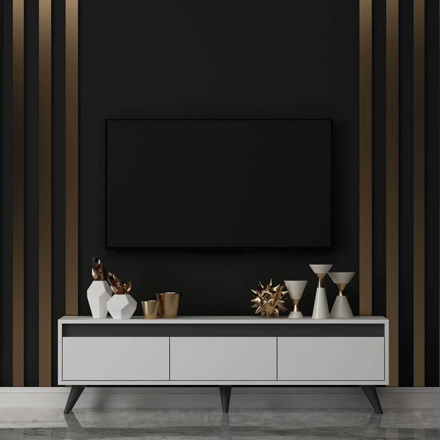 Komodë TV Hanah Home, Century, e bardhë