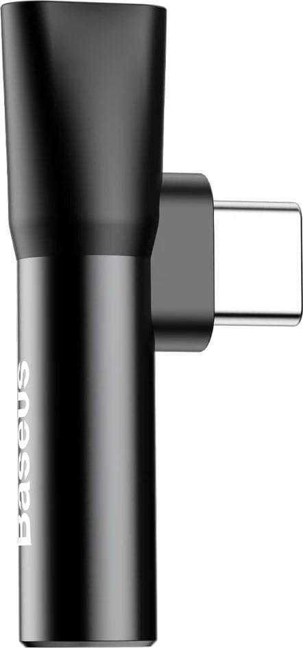Adapter audio Baseus L41, USB-C në USB-C + 3.5 mm, i zi