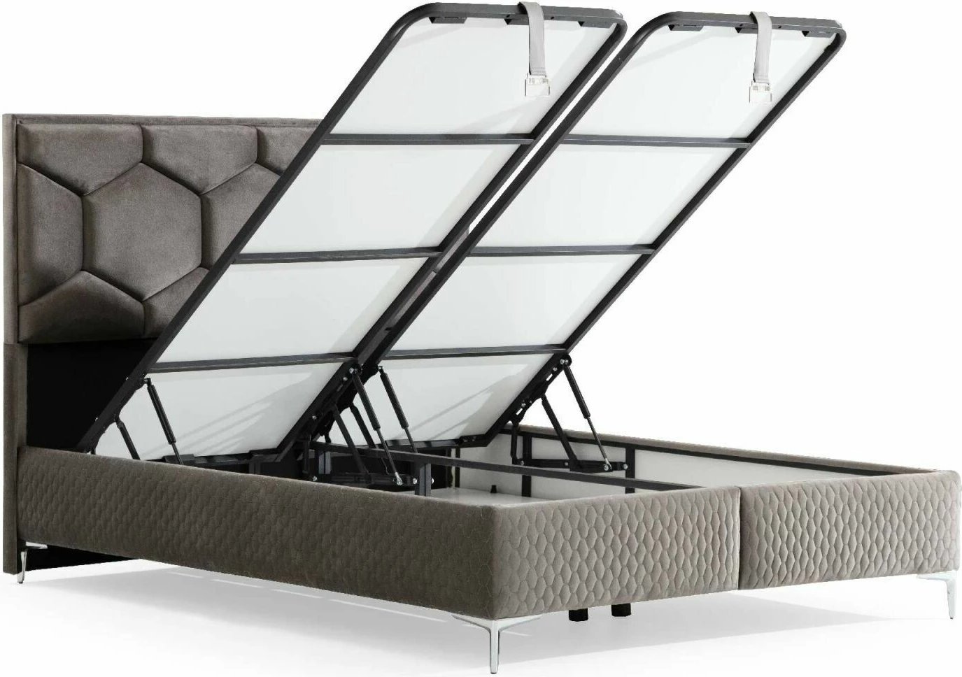 Baze dhe shtrat dopio me taban, Skye Decor, karbon, 150x200, gri