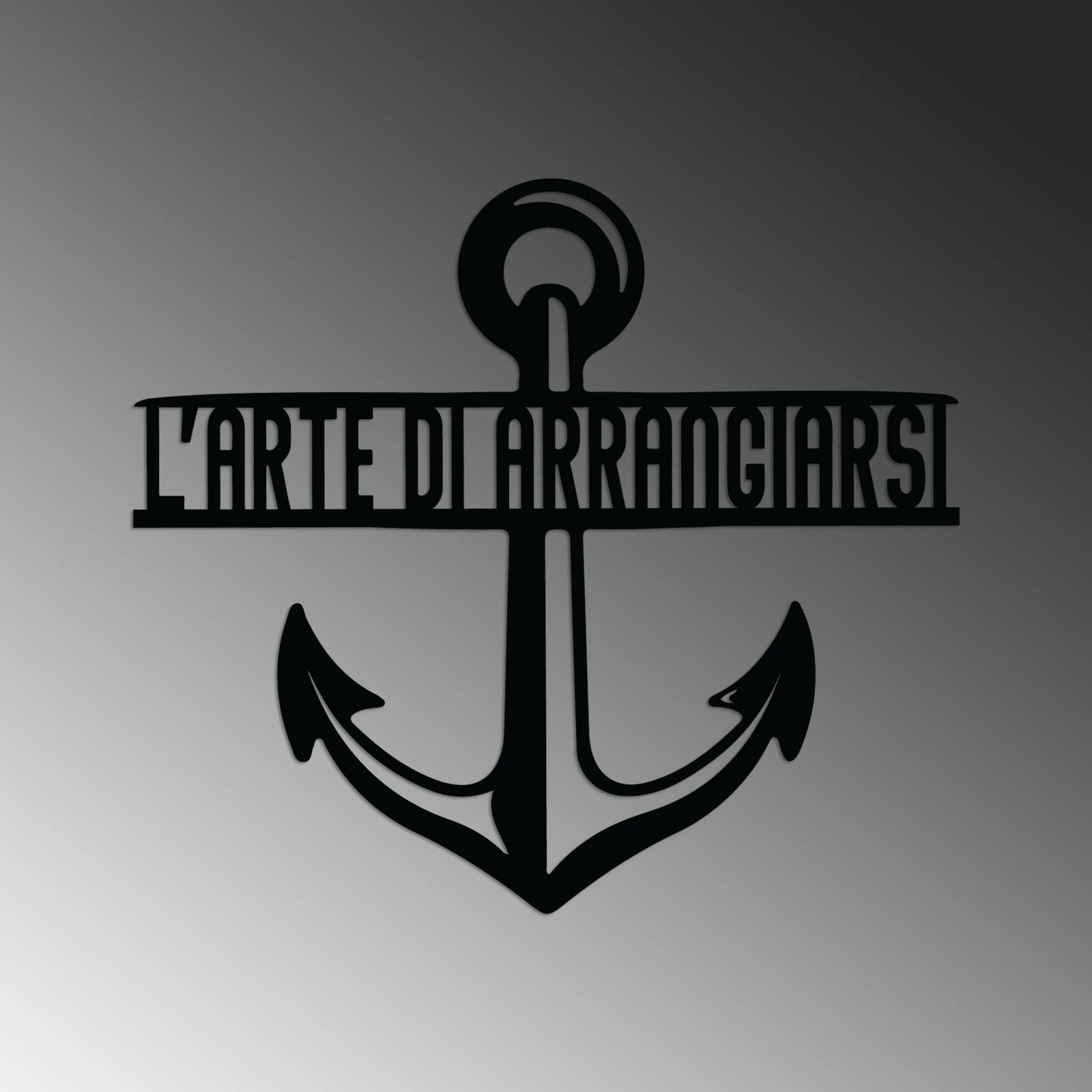 Aksesor dekorativ metalik për mur, Wallity Arrangiarsi 4, ngjyrë e zezë, 56x50cm