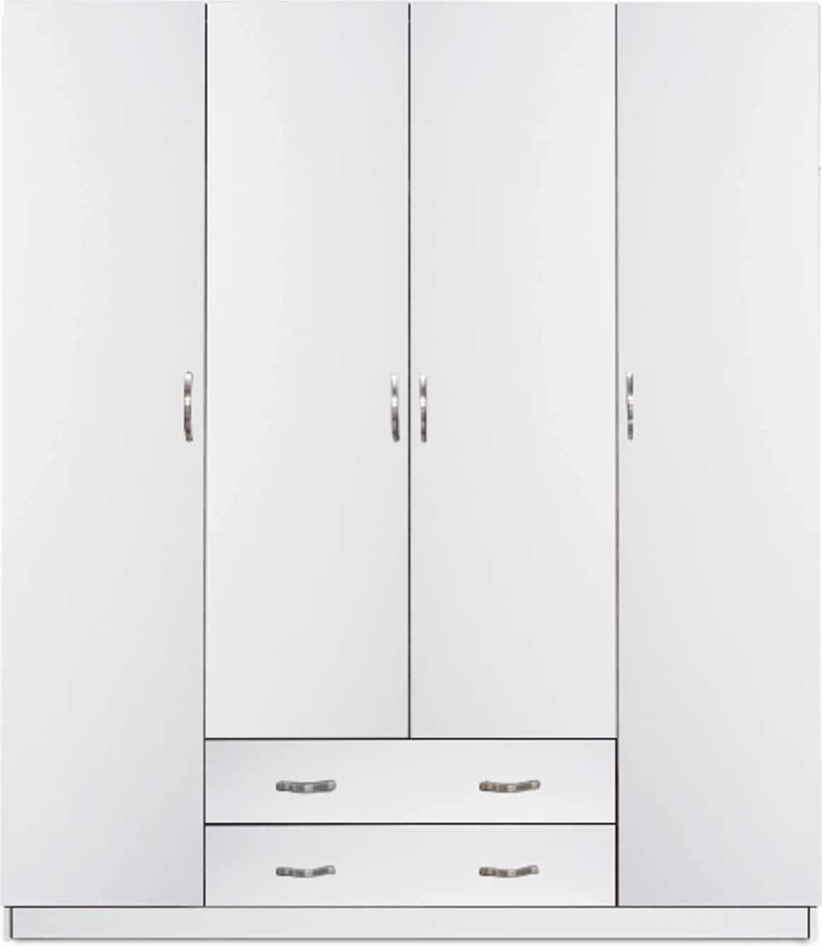 Dollap me 2 sirtarë, 4 dyer, AZALEA FH1, melaminë e bardhë, 200x55.5x180H cm