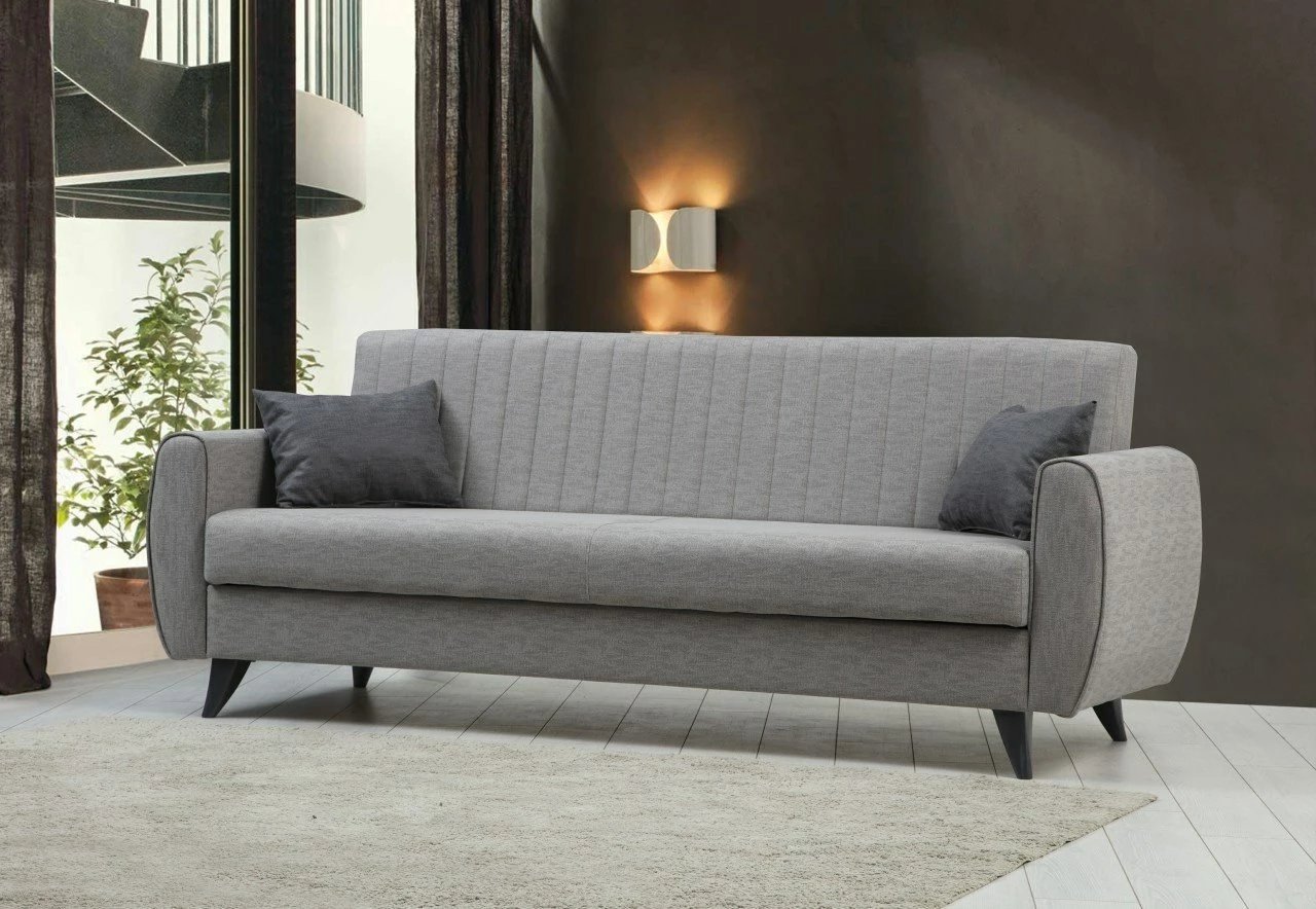 Divan 3-vendësh, shtrat, Atelier del Sofa, Alkon, ngjyrë gri e çelët