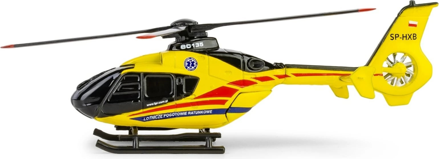 Helikopter lodër Daffi AIRBUS EC135, 1:100, Metal/Plastikë, Verdhë