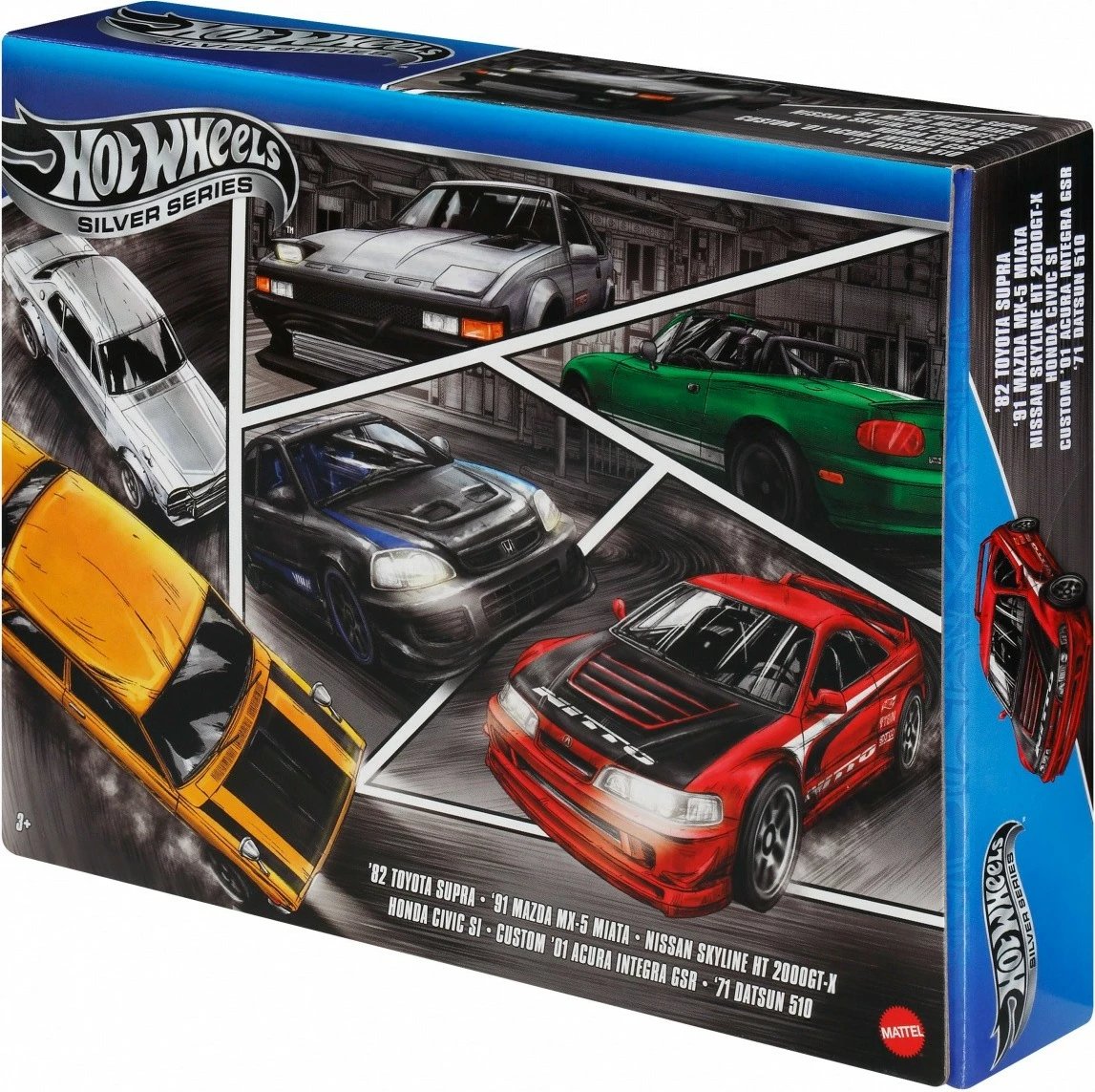 Set vetura lodër Hot Wheels Streets of Japan JBY77, 1:64, shumëngjyrëshe, 6 copë