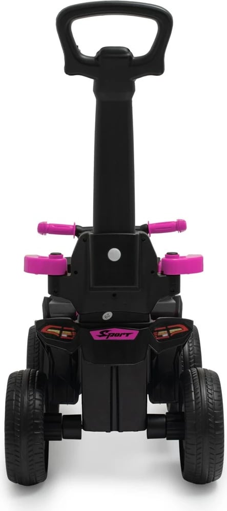 ride-on me dorezë drejtimi, BABY MIX Mega Prime EVA, rrota EVA të qeta, tinguj, kapacitet 30 kg, rozë