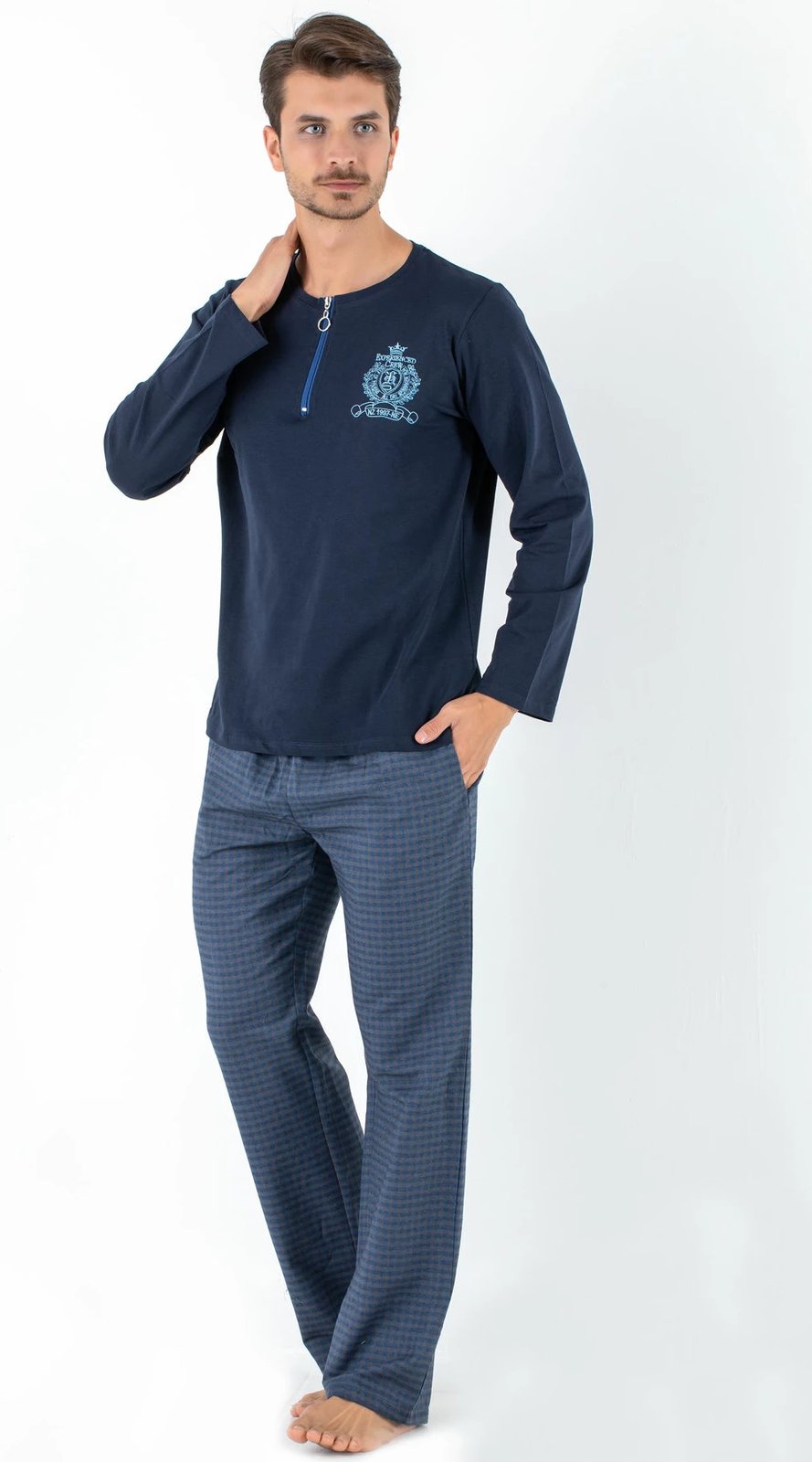 Set pizhamash për burra, Jumeon, 002-000278, ngjyrë kaltër e errët