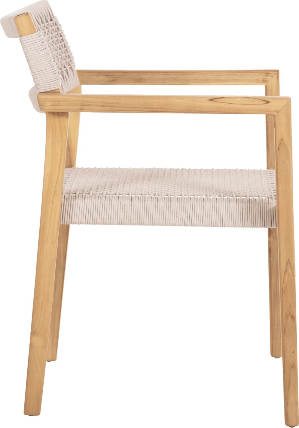 Karrige CHARLOTTE FH9637.07 dru TEAK natyral & litar bezhë 58x61x81Hcm