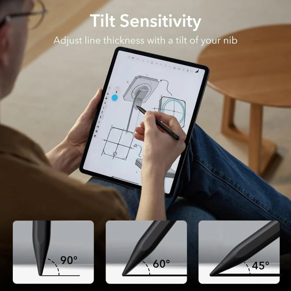 Stilolaps digjital ESR Digital+ Magnetic për iPad, i zi