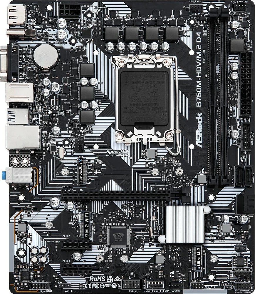 Pllakë amë ASRock B760M-HDV/M.2 D4, micro ATX, DDR4, e zezë