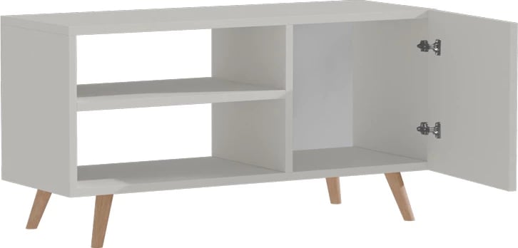 Komodë TV Orianne, melaminë, e bardhë-natyrale, 90x32x46cm