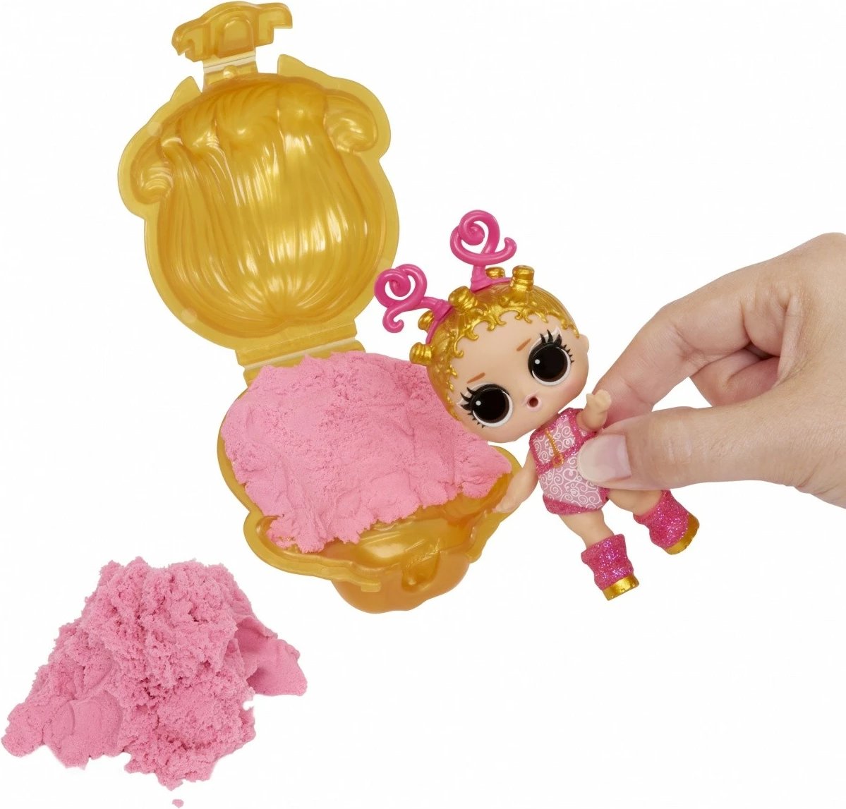 Set lodrash L.O.L. Surprise Kinetic Sand Tots, 12 copë, me rërë magjike, për vajza, ngjyra të përziera