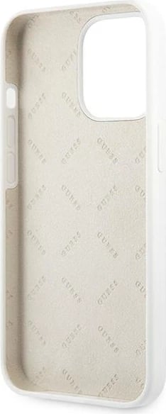 Mbështjellës Guess GUHCP13LLS4GGWH për iPhone 13/13 Pro, silikon, i bardhë Mbështjellës Guess GUHCP13LLS4GGWH për iPhone 13/13 Pro, silikon, i bardhë