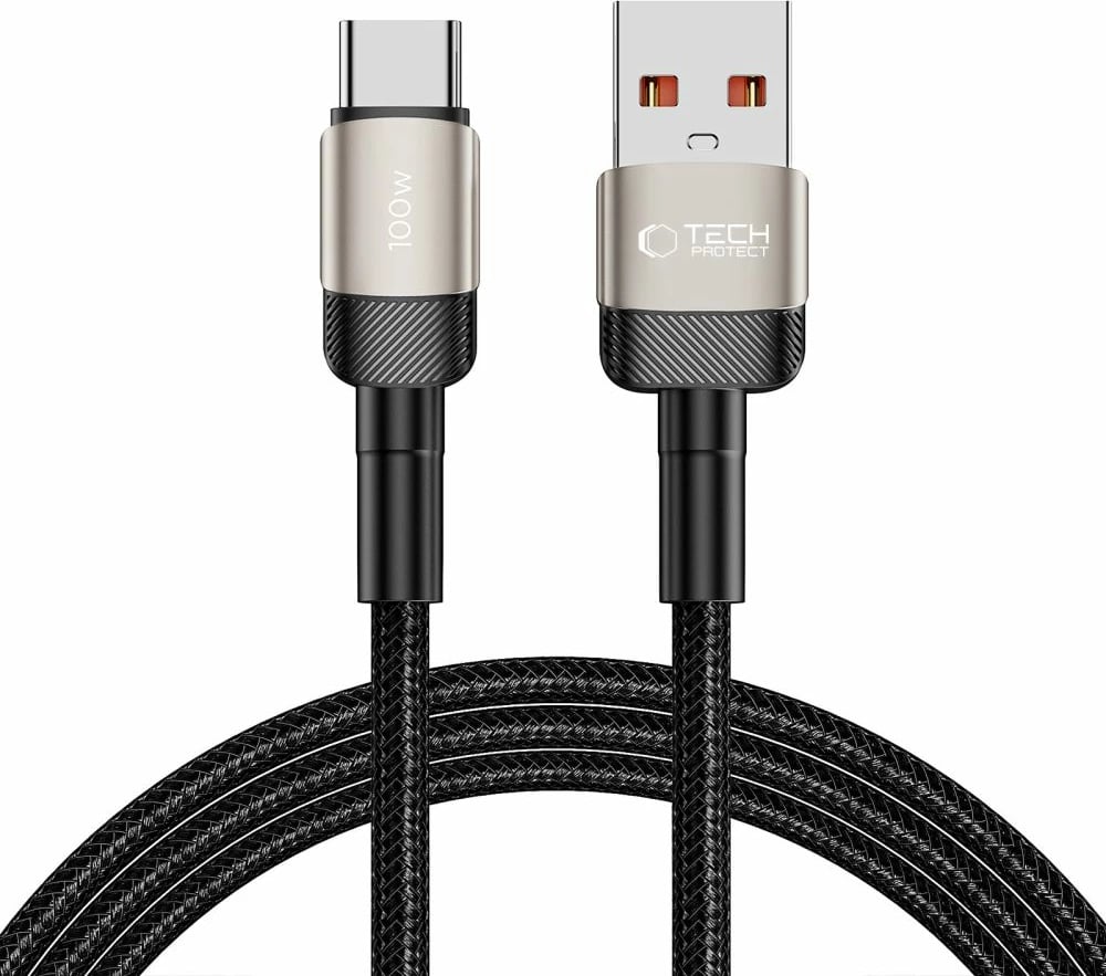 Kabllo Tech-Protect UltraBoost Evo, USB-C në USB-A, 2m, 100W, Titanium