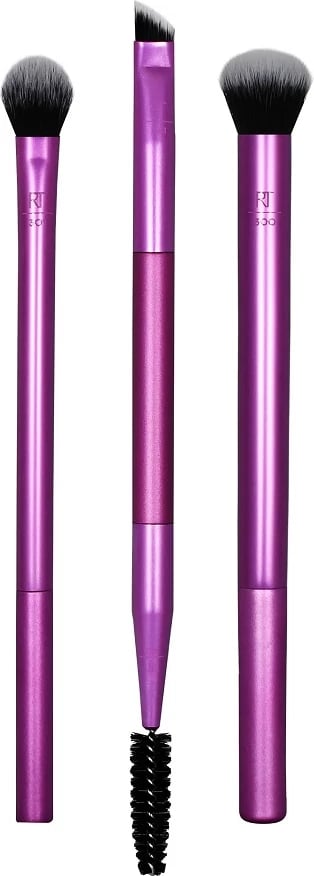 Set furçash për grim sysh Real Techniques Eye Shade + Blend Brush Trio për femra, 3 copë
