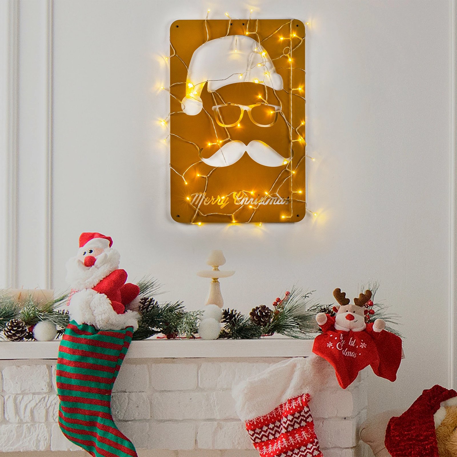 Aksesor dekorativ metalik për mur, Wallity, ngjyrë ari, XMASGOLD - 006