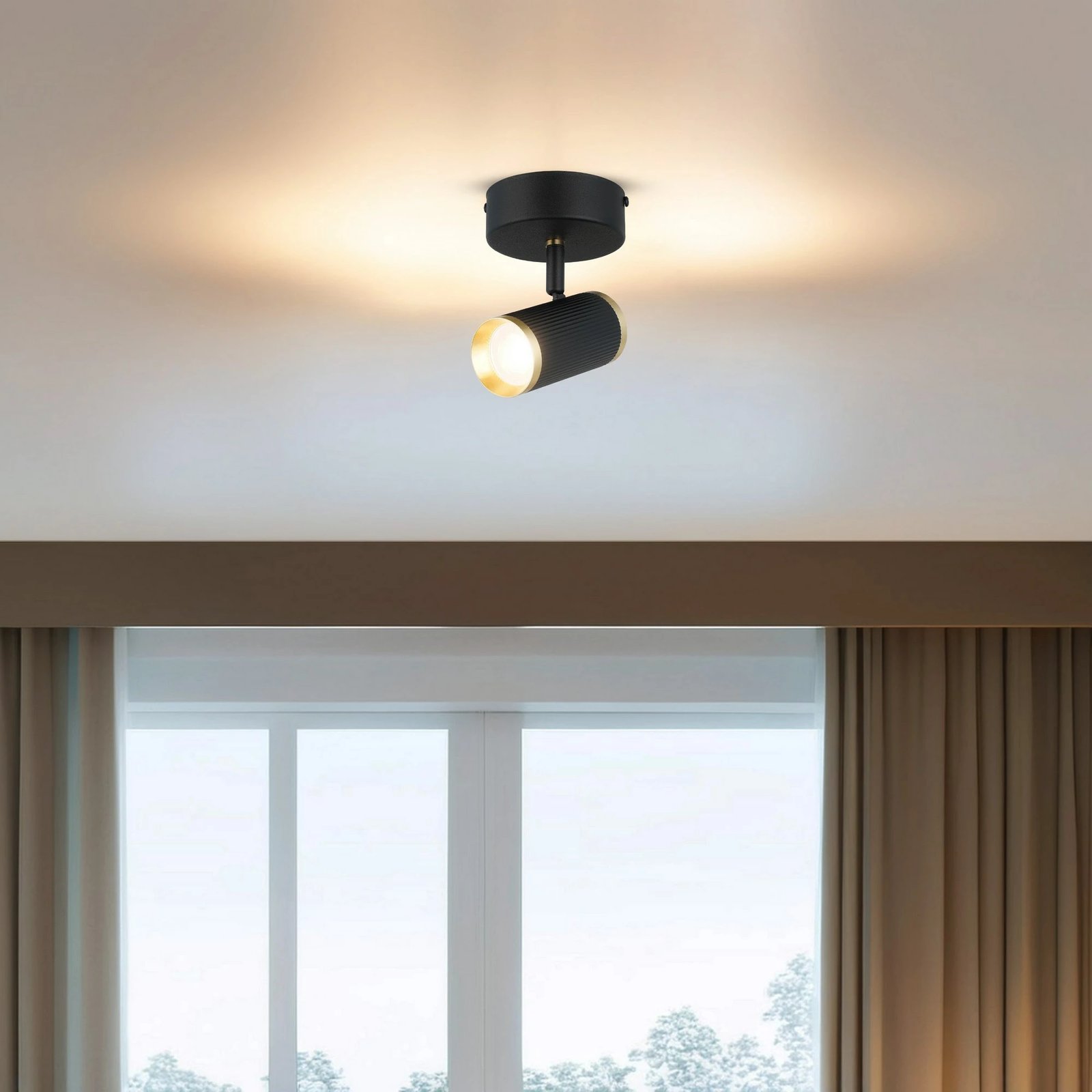 Llambë tavani Opviq, Lume - 70-11, metal, ngjyrë e zezë, llak antik