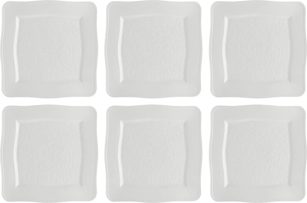 Set pjata katrore LA PORCELLANA BIANCA Florentina, 26.5 cm, të bardha