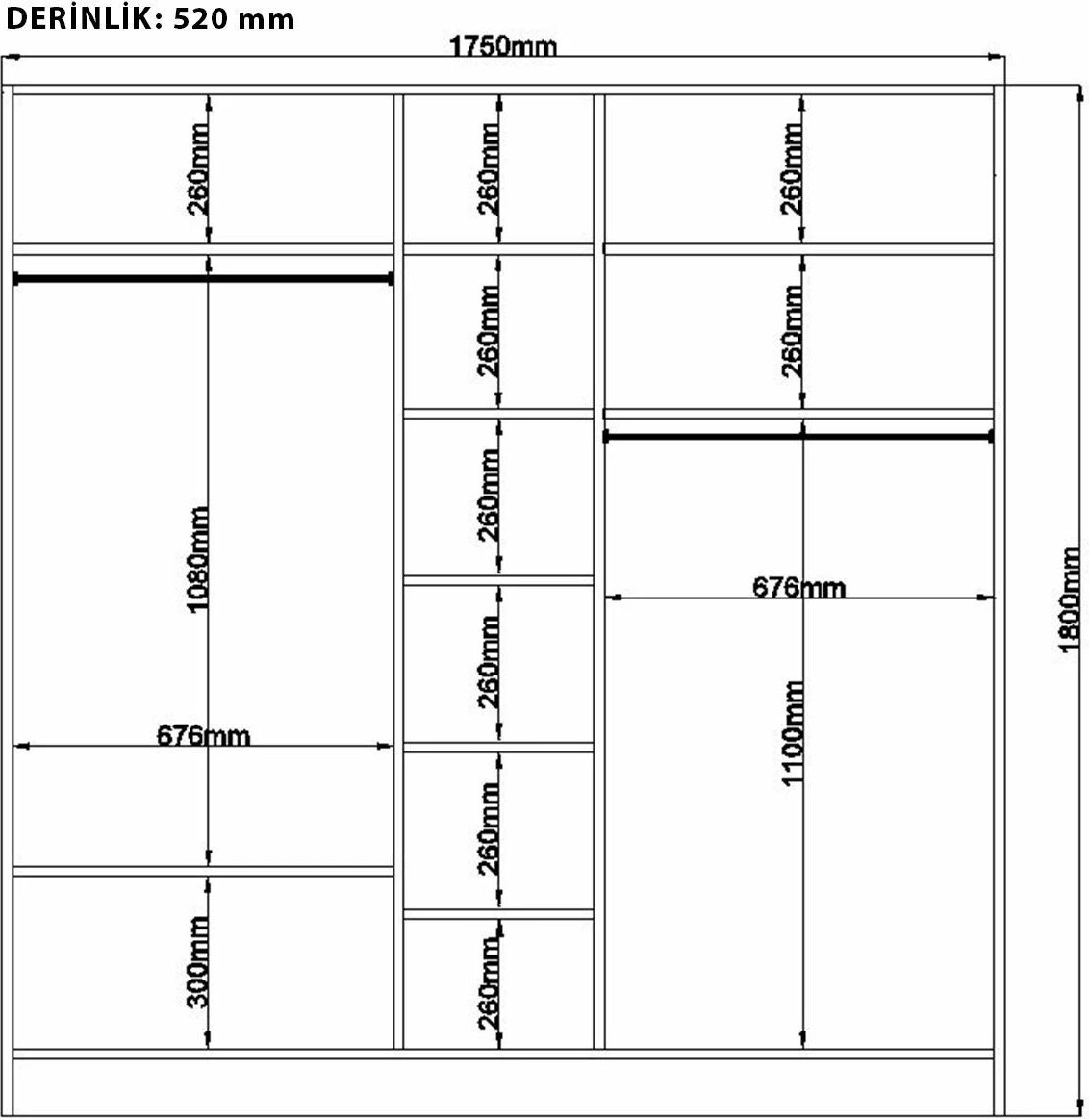 Dollap garderobe Skye Decor, ngjyrë e bardhë mat, RB-082, 175x180x52cm