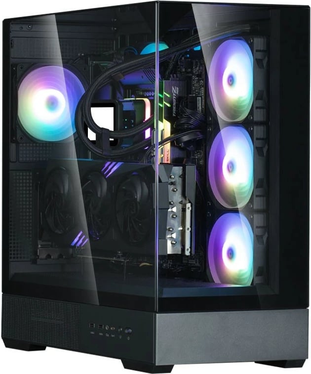 Kasë Zalman P40 Prism Midi Tower, ARGB, xham i temperuar, e zezë