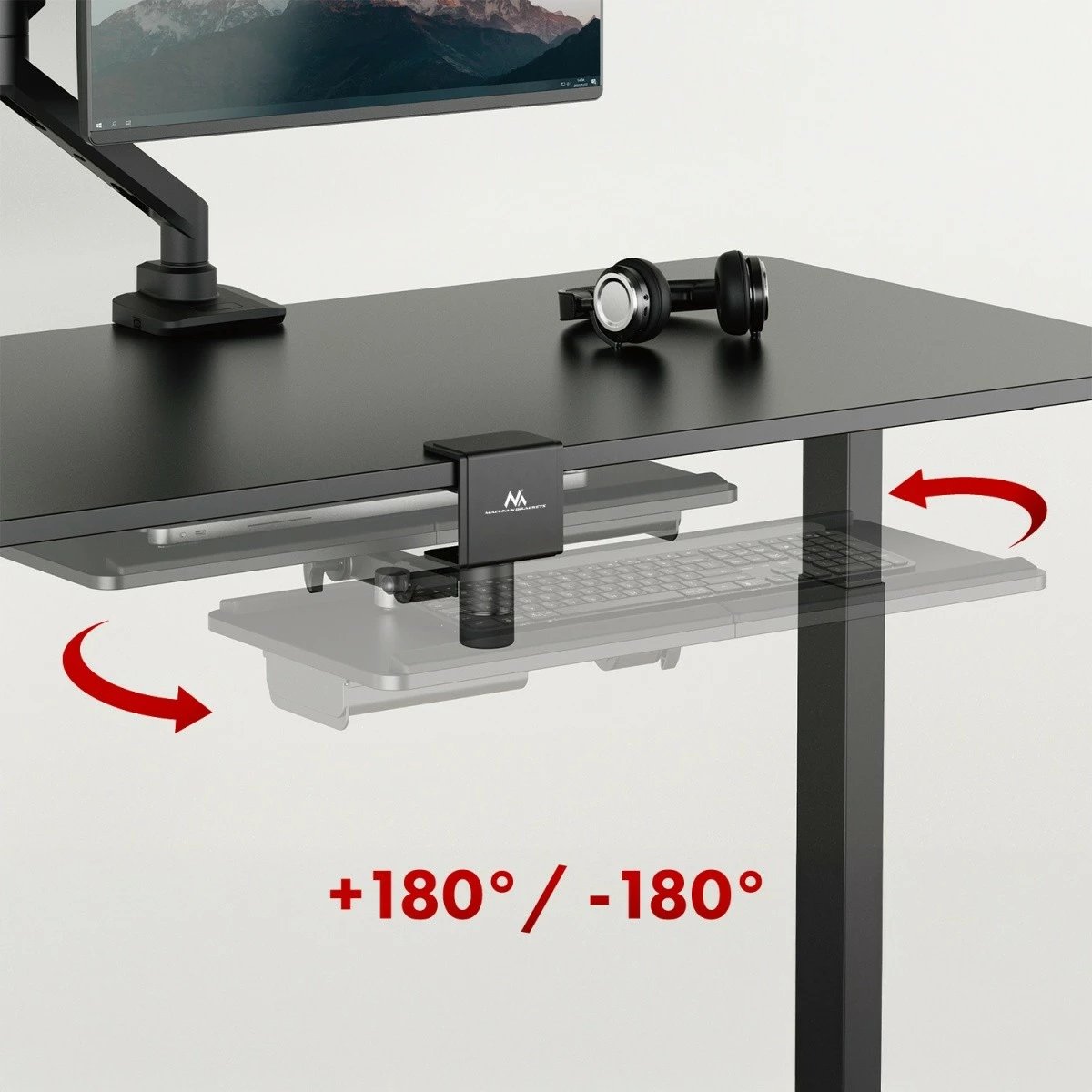 Mbajtës tastiere nën tavolinë Maclean MC-108B, i zi Mbajtës tastiere nën tavolinë Maclean MC-108B, i zi