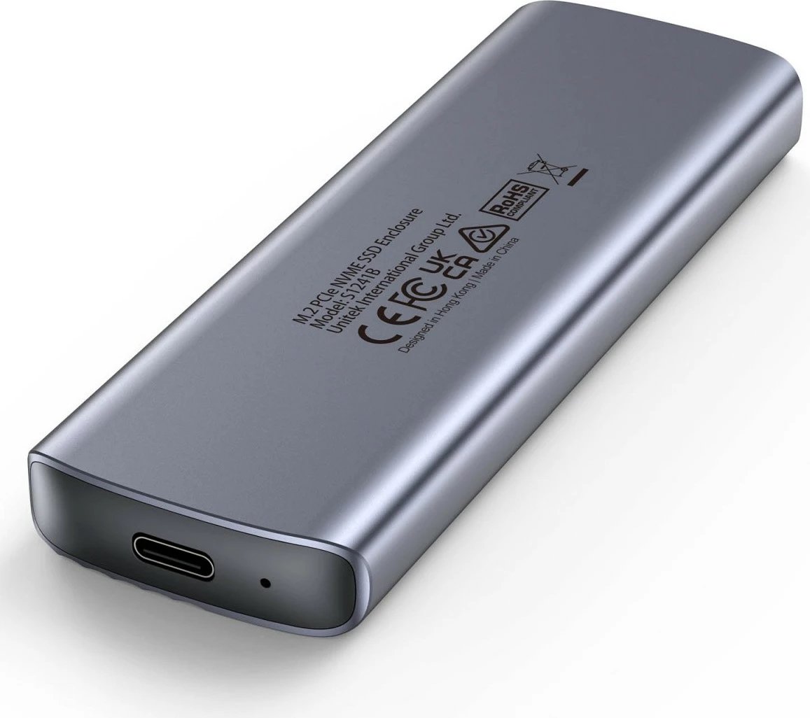 Kasë Unitek S1241B01 për SSD M.2 NVMe, USB-C, 10Gbps, Alumini, Gri