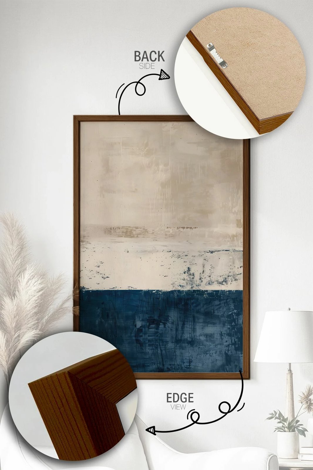 Pikturë dekorative me kornizë, Wallity, Lmnmdlkahve2, shumëngjyrëshe, 33x48cm