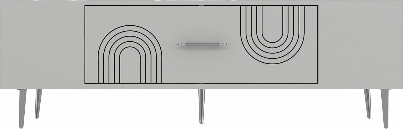 Komodë TV Skye Decor, e bardhë, argjend