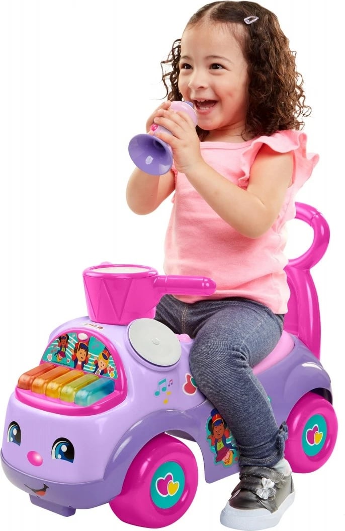 Lodër ride-on Pulio Fisher Price Musical Parade, 53x26x33 cm, muzikore, vjollcë/rozë
