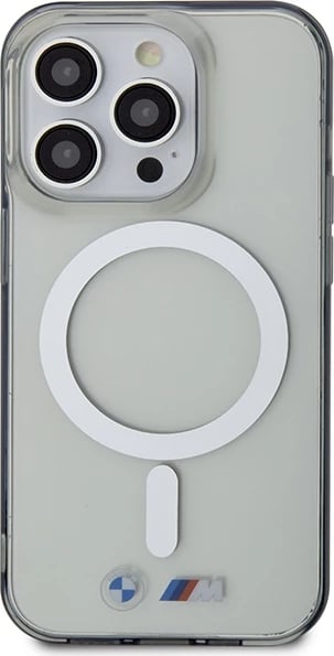 Mbështjellës BMW BMHMP14XHCRS për iPhone 14 Pro Max 6.7", transparent, Silver Ring MagSafe