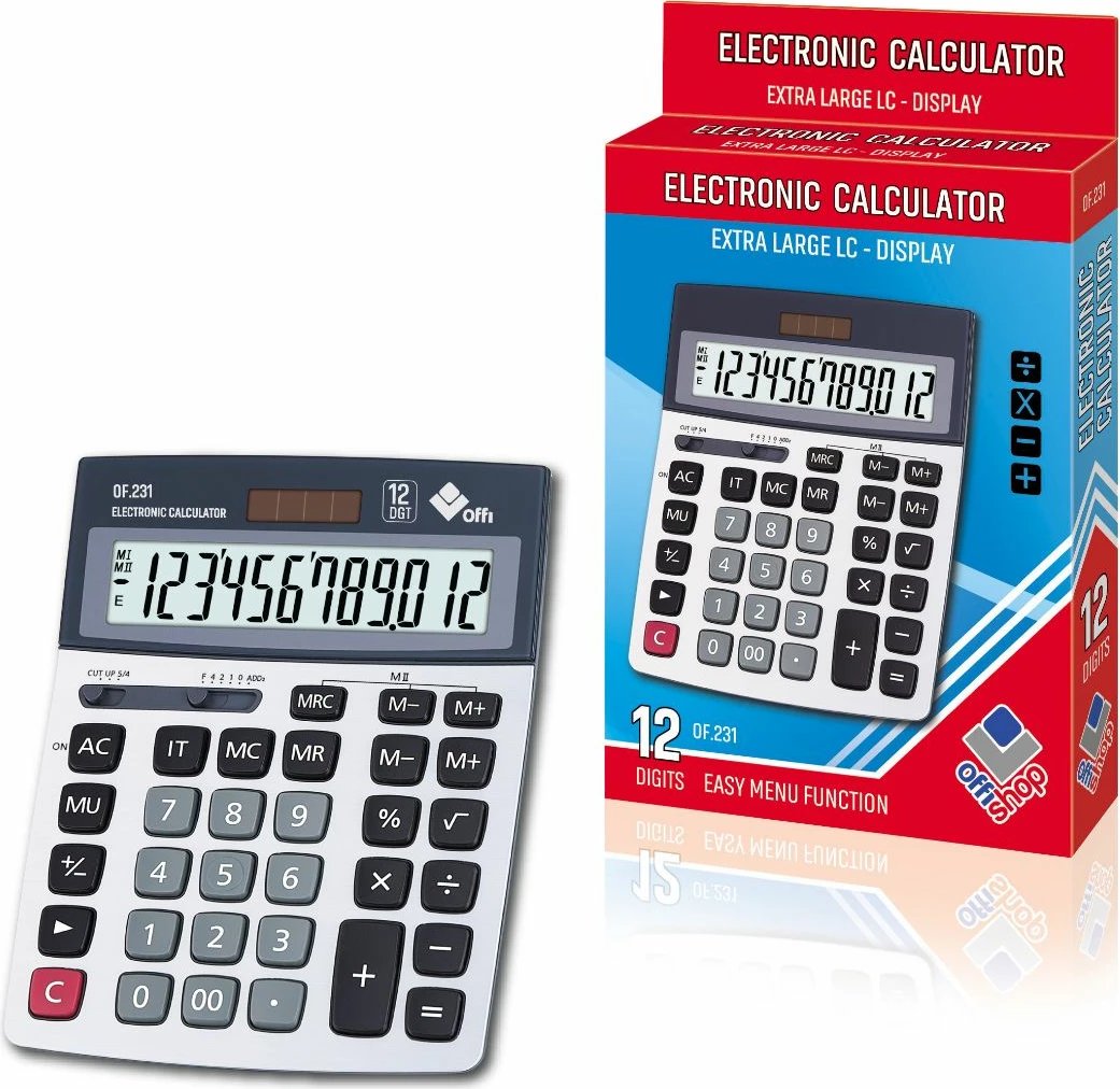 OSH KALKULATOR EXTRA LARGE LC DISPLAY 12 DIGIT OF231