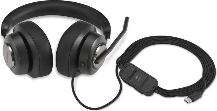 Kufje Kensington H2000 USB-C, me mikrofon, për zyrë dhe muzikë, e zezë