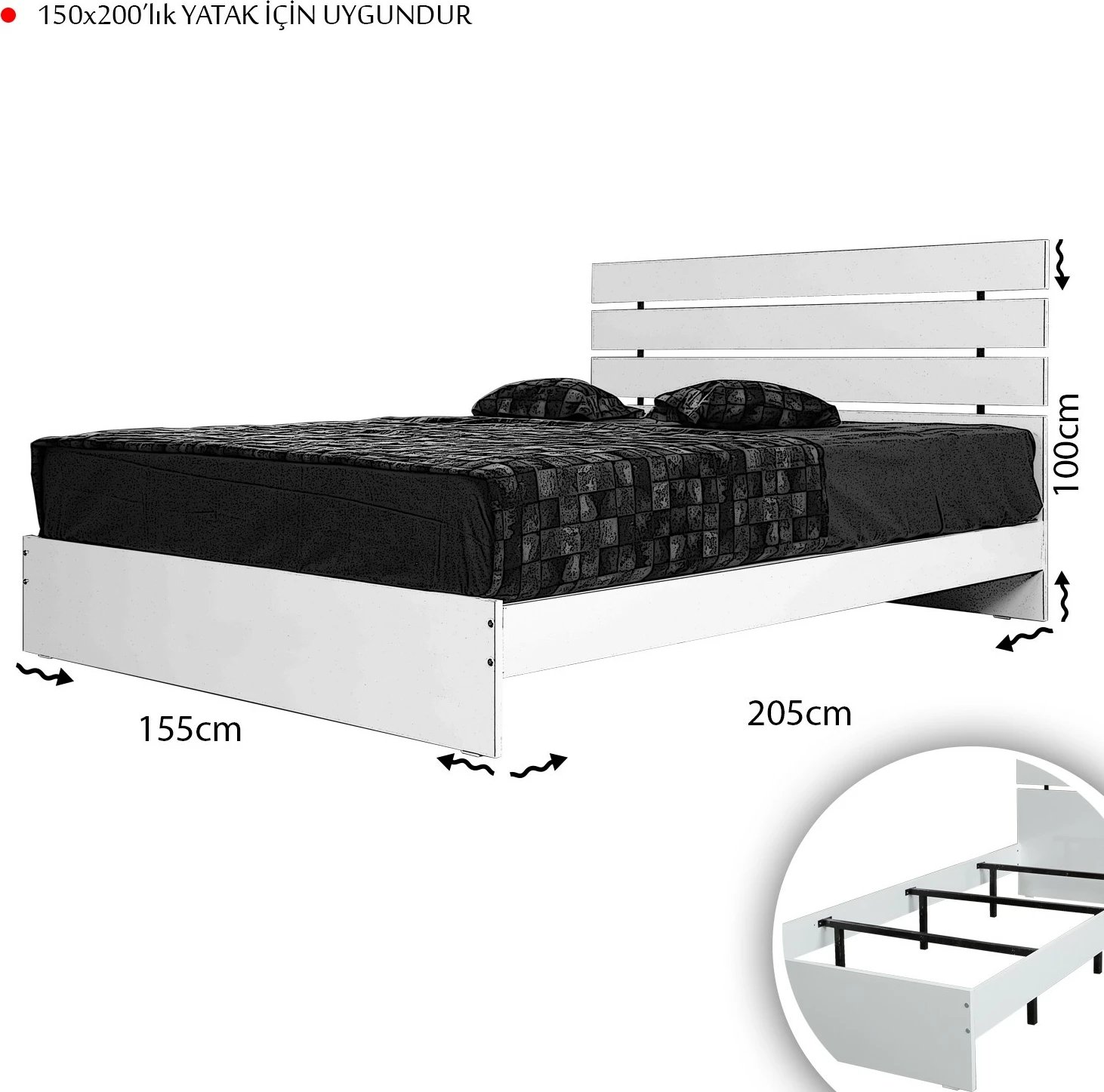 Krevat dopio, ngjyrë lisi, Hanah Home Fuga 150